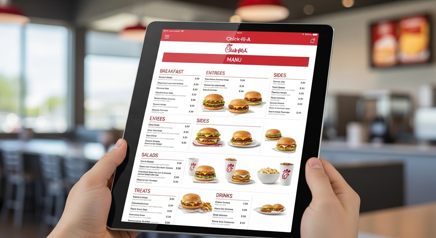 chick fil a menu with prices